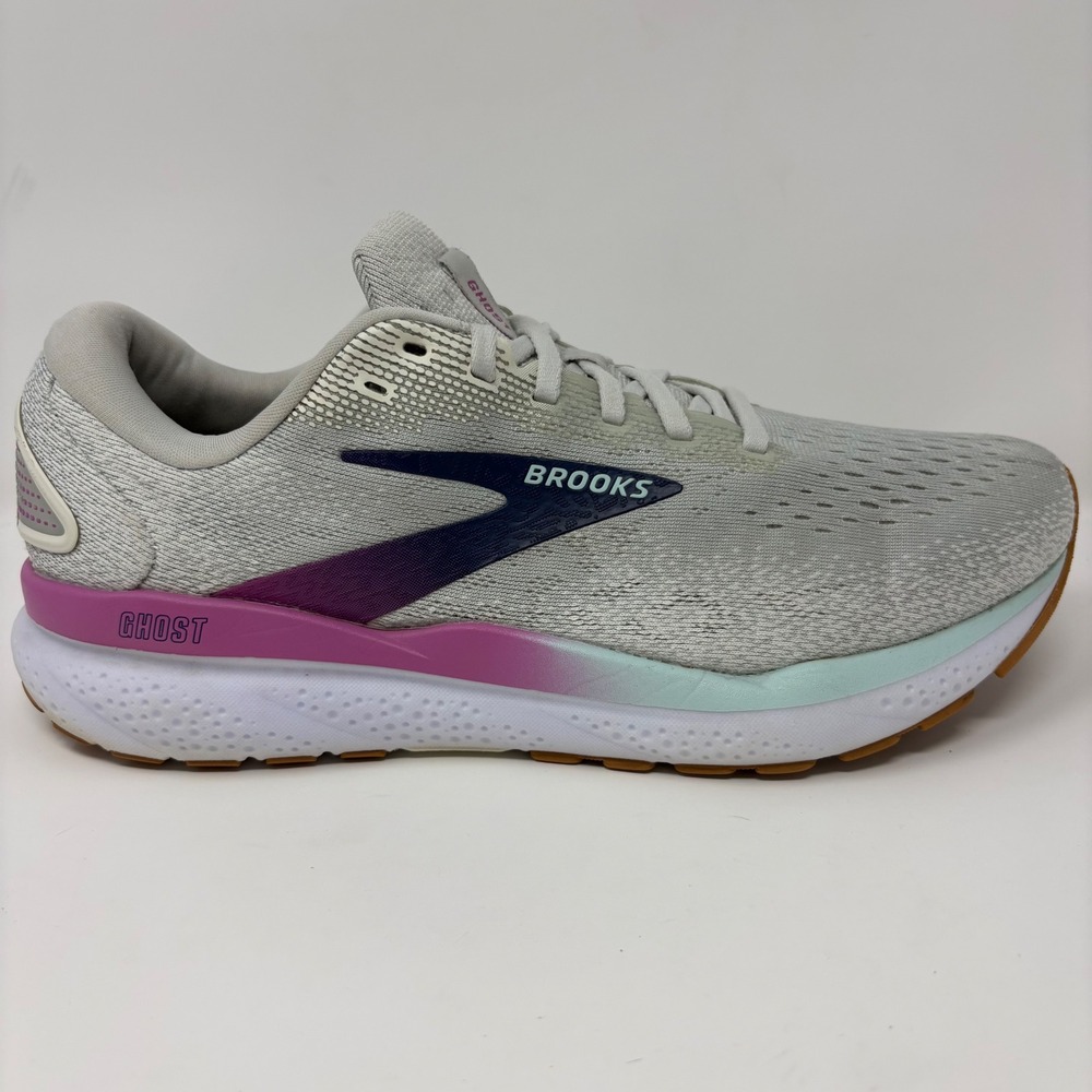 Brooks Ghost 16 Womens Size 9 Wide Grey Athletic Running Shoes (1204071D175)